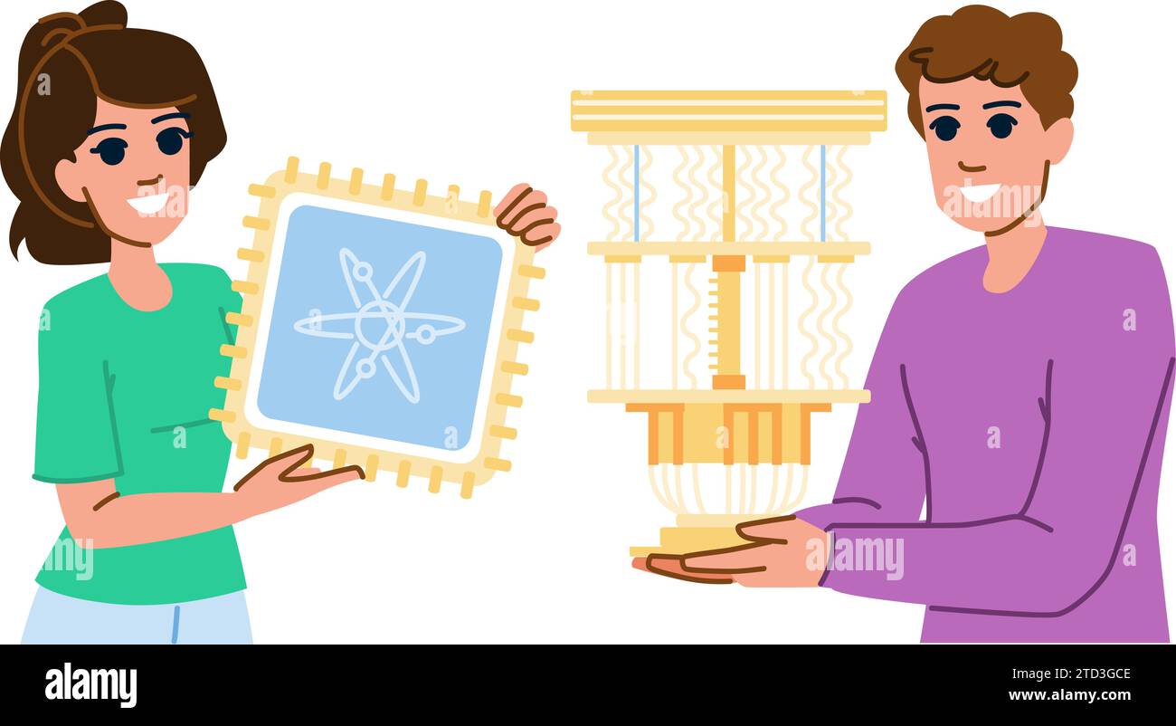 Technology quantum computing research vector digital data Stock Vector ...