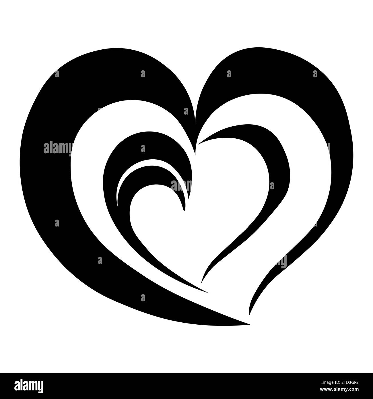 Abstract heart black icon on white background Stock Vector Image & Art ...