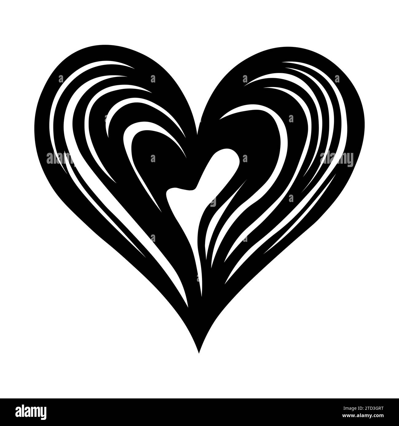 Abstract heart black icon on white background Stock Vector Image & Art ...