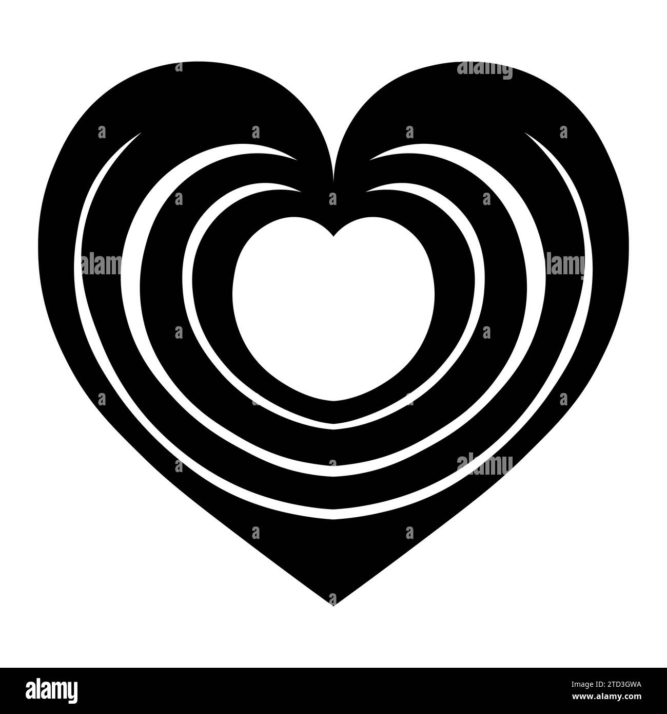 Abstract heart black icon on white background Stock Vector Image & Art ...