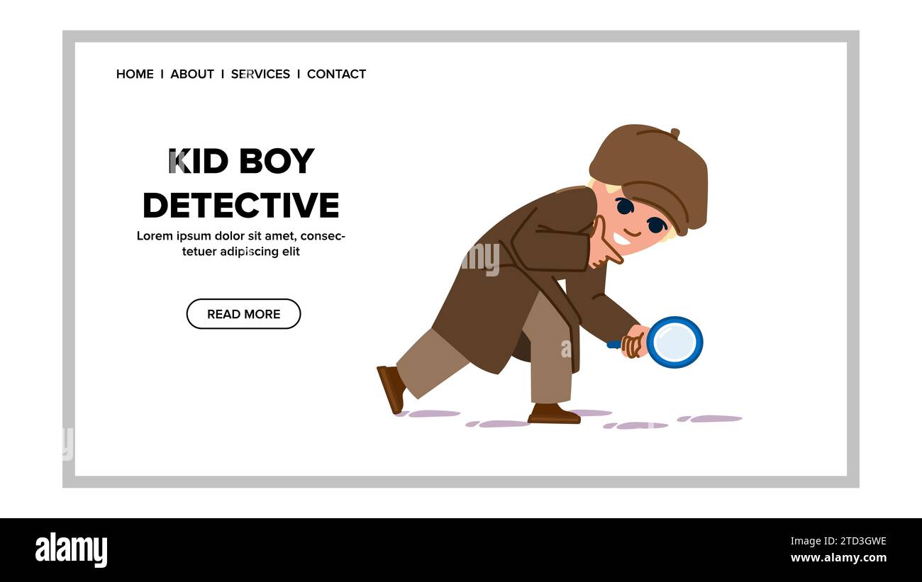 child kid boy detective vector Stock Vector Image & Art Alamy