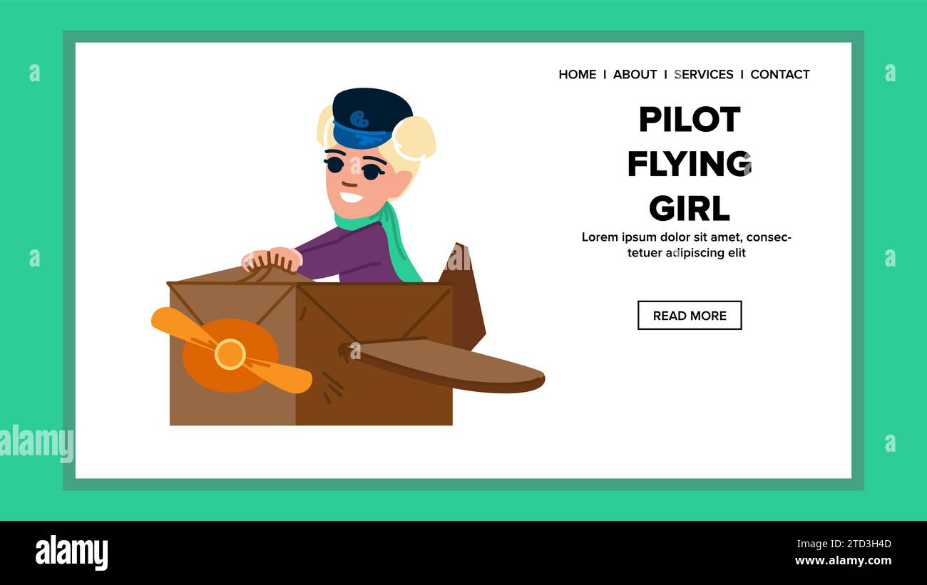 Cartoon retro pilot woman hi-res stock photography and images - Alamy