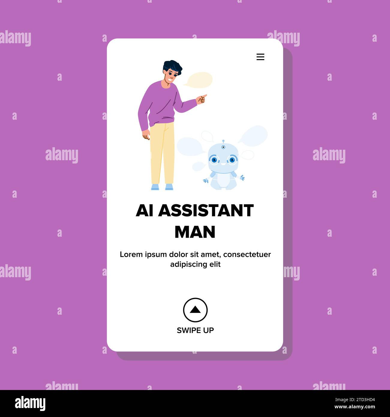 concept ai assistant man vector Stock Vector Image & Art - Alamy