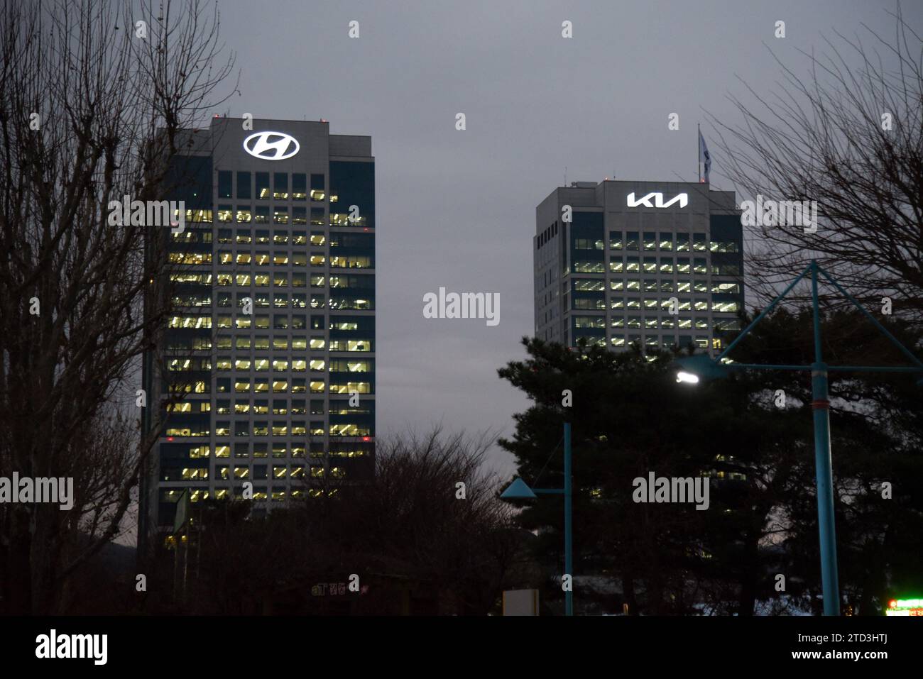 Hyundai and Kia corportate headquarters in Seoul, South Korea on ...