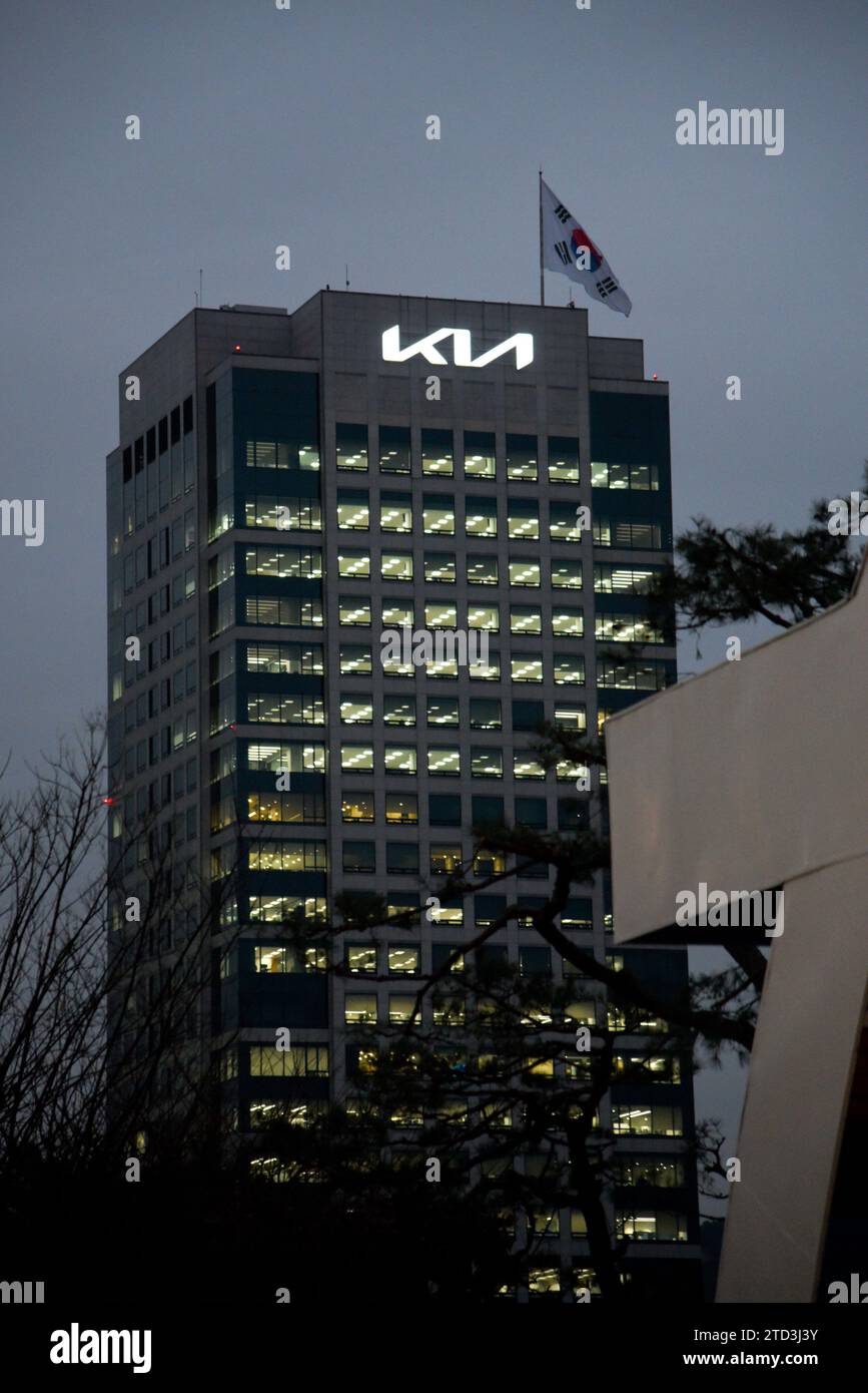 Kia corporate headquarters in Seoul, South Korea on December 13, 2023