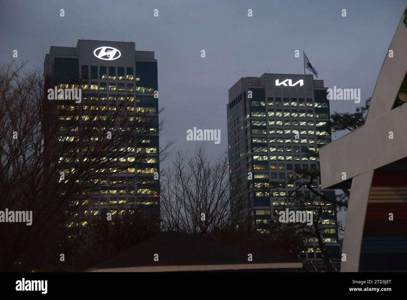 Hyundai and Kia corportate headquarters in Seoul, South Korea on ...
