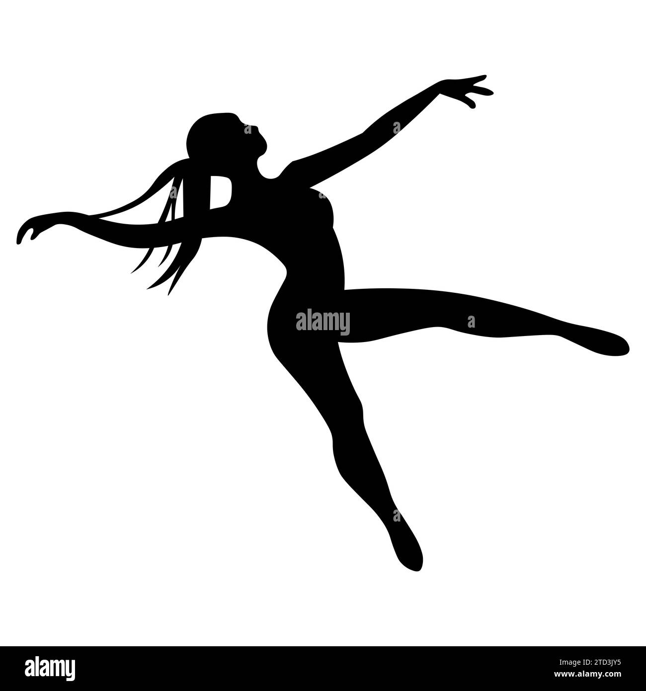 Female dancer black icon on white