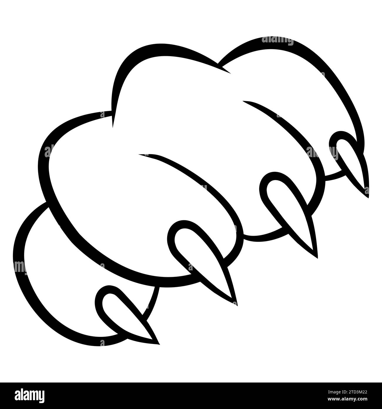 Paw with extended claws, paw predator cat family, cat tiger Stock