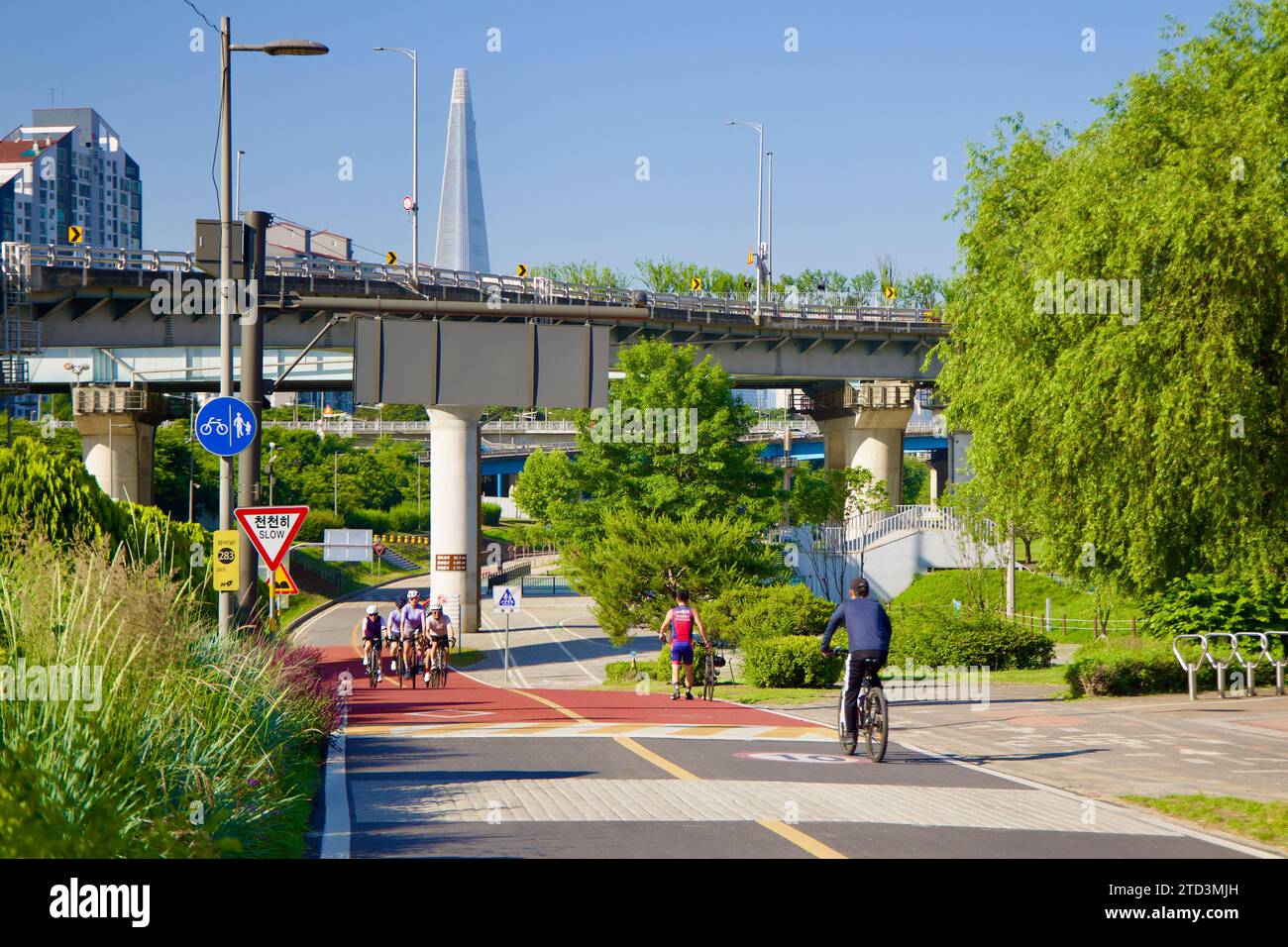 Seoul, South Korea June 2, 2023 Cyclists enjoy a leisurely ride on