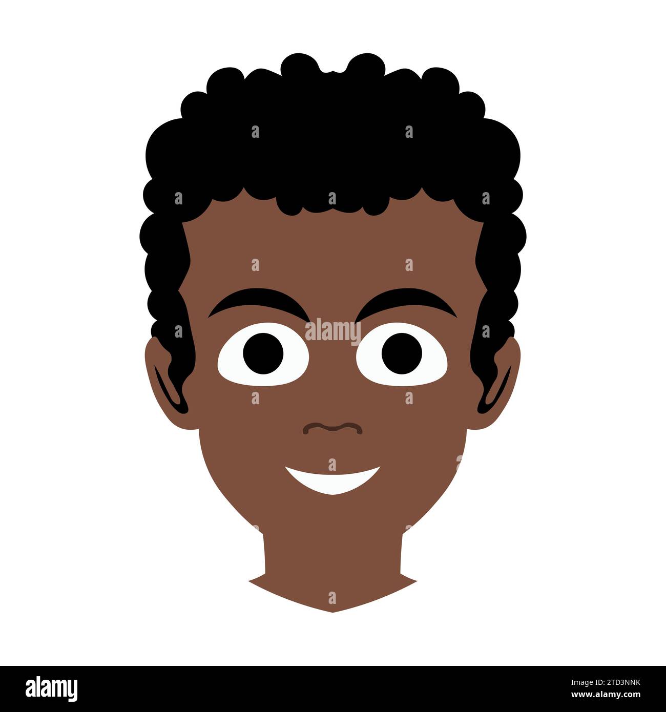 Black boy vector illustration on white background Stock Vector