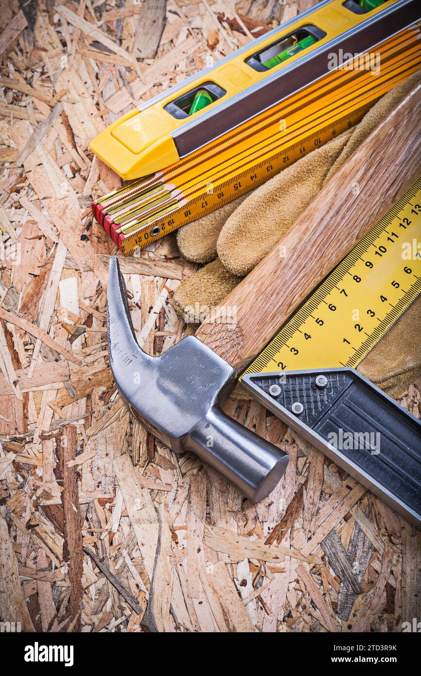 Claw Ruler Claw hammer protective gloves construction level wooden meter square ...