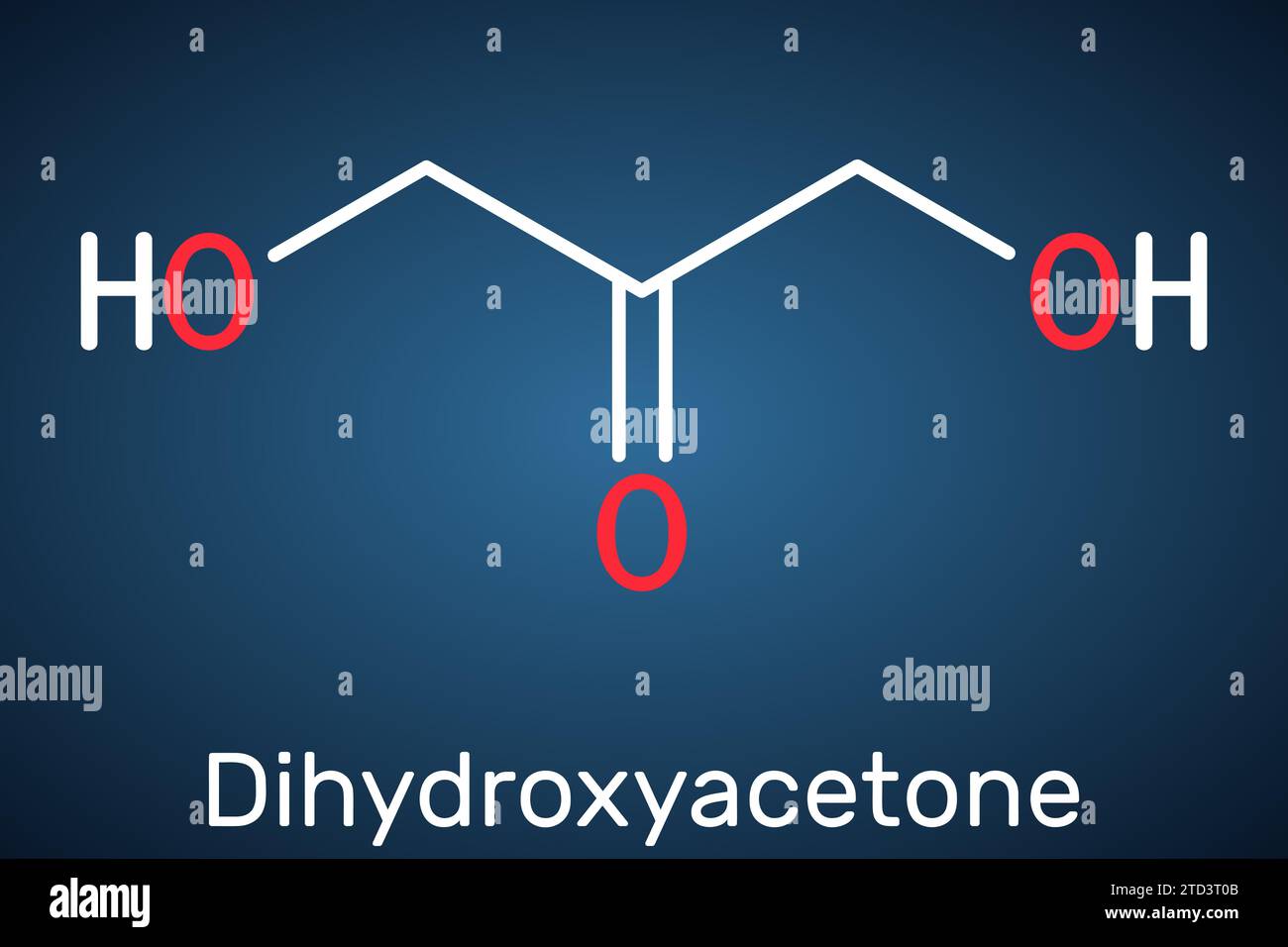Dihydroxyacetone, DHA, glycerone molecule. It is saccharide. Structural
