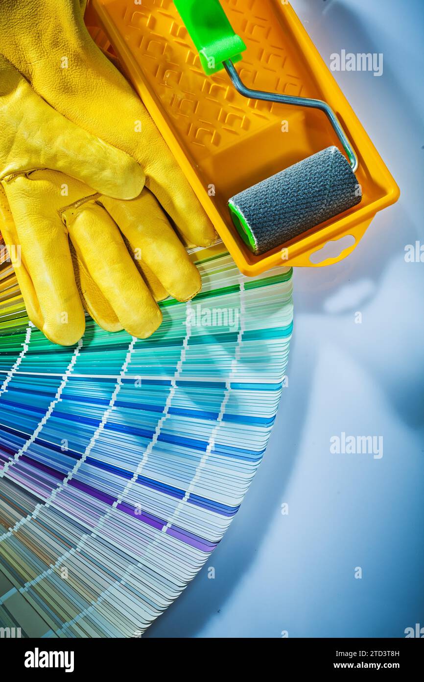 Set of painting equipment on white background Stock Photo Alamy