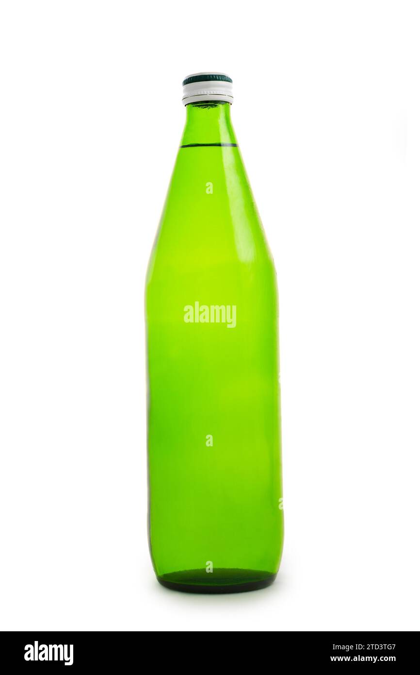 Green bottle isolated close up Stock Photo