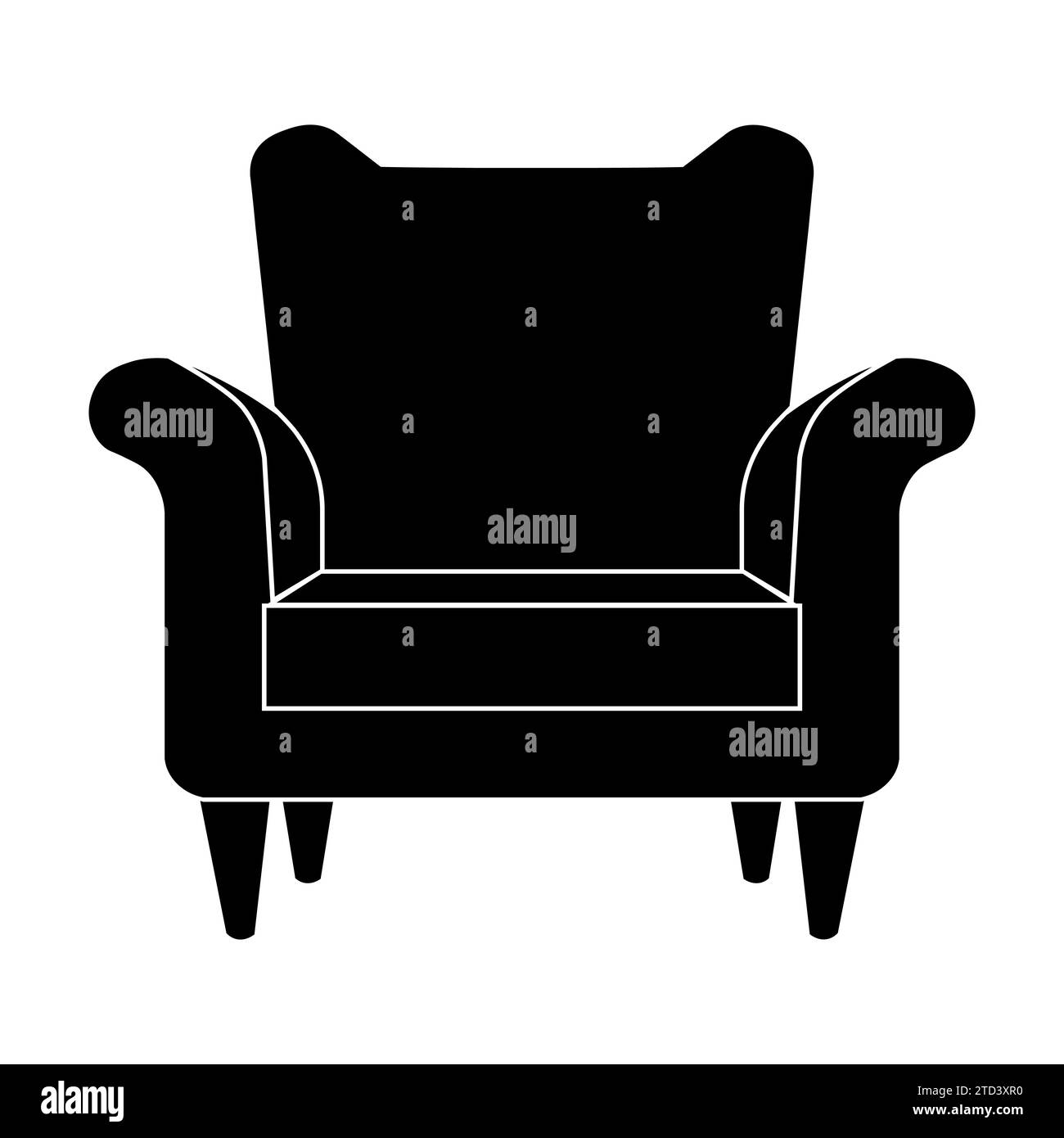 Armchair vector black icon on white background Stock Vector Image & Art ...