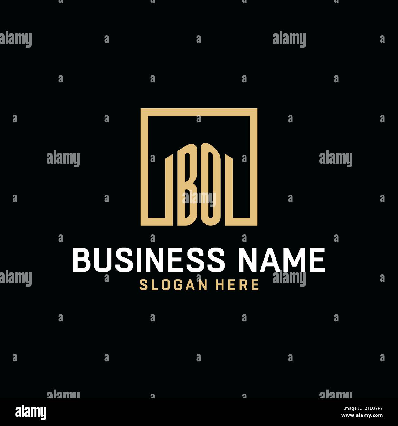 BO initial monogram logo design with square shape design inspiration ...