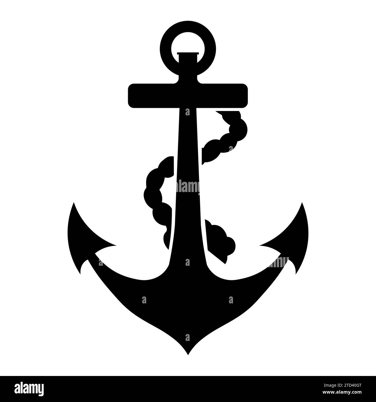 Anchor vector black icon on white background Stock Vector Image & Art ...