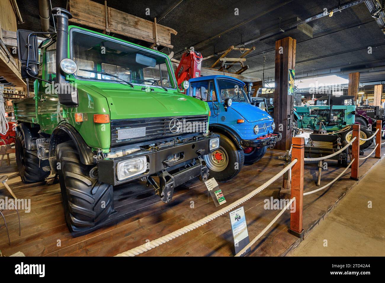 Mercedes Unimog, Car and Tractor Museum Lake Constance, Gebhardsweiler, municipality of Uhldingen-Muehlhofen in the Lake Constance district Stock Photo