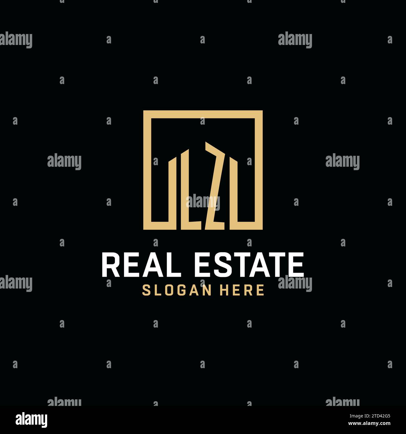 LZ initial monogram logo design with square shape design inspiration ...