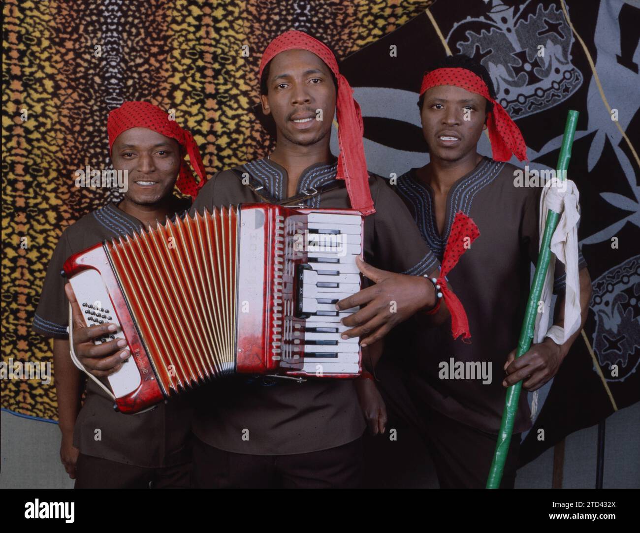 South African Famo  Musicians Mahosana Aka Phamong, 1988. From the collection South African Musicians 1980s - Don Minnaar photographic archive Stock Photo