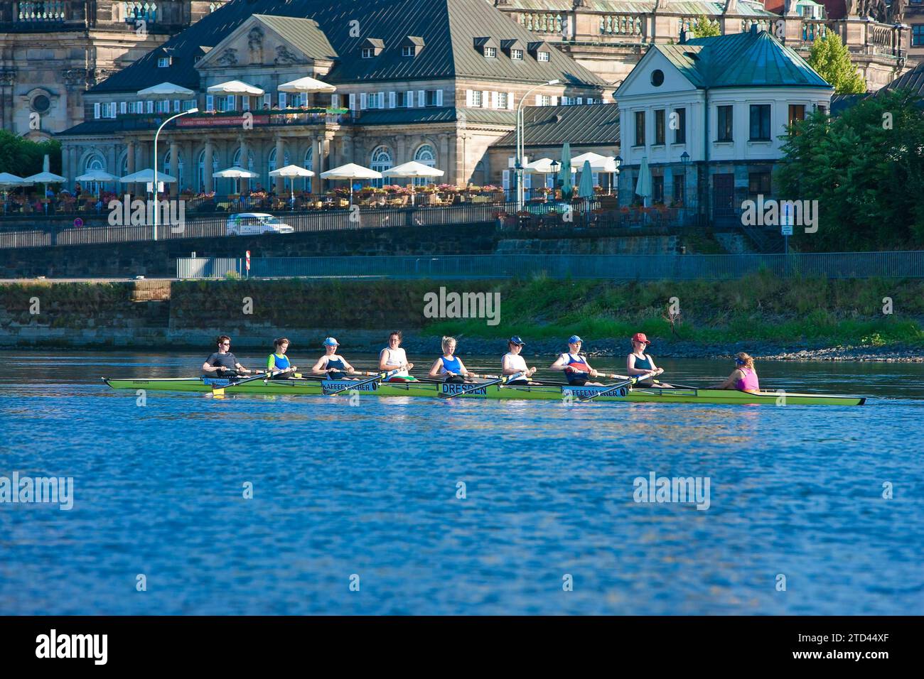 Old sport lady rowing in water hi-res stock photography and images - Alamy