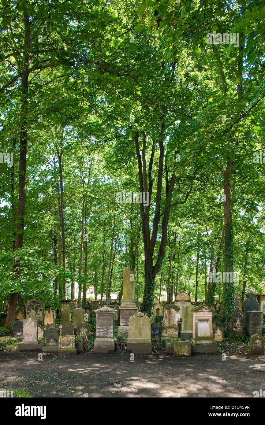 The Old Jewish Cemetery in Dresden is the oldest Jewish cemetery in Saxony. It is located on Pulsnitzer Strasse in the Neustadt district, near the Stock Photo
