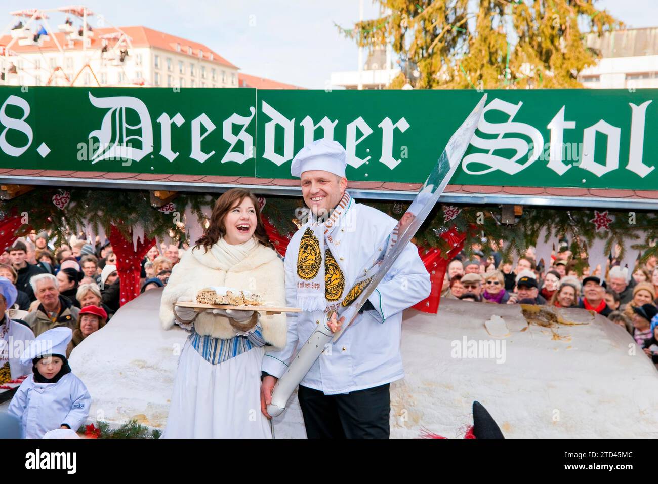 18th Stollen Festival at the Striezelmarkt Stock Photo