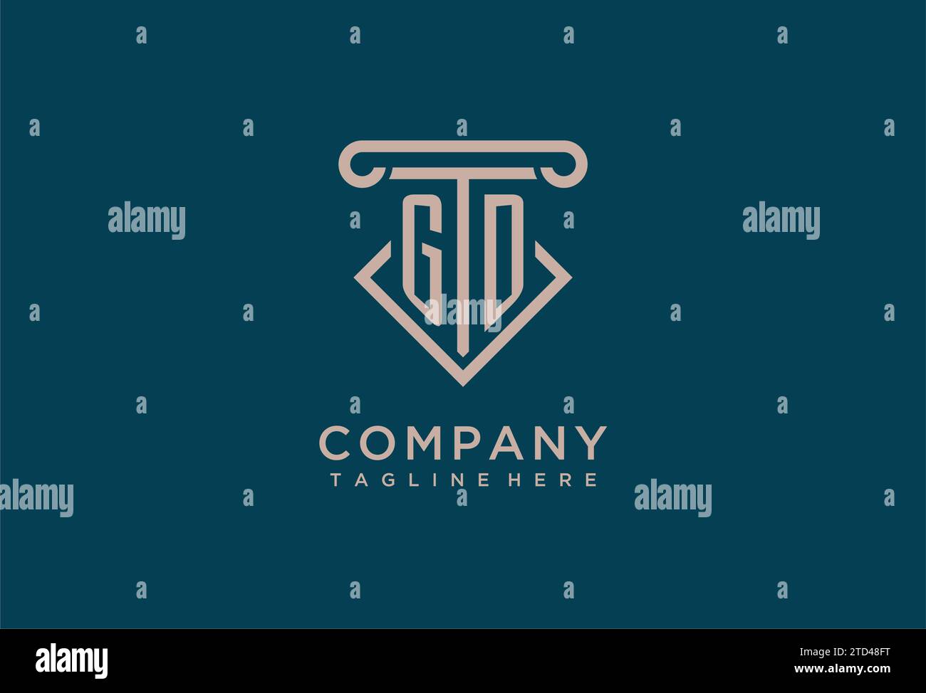 GD initial with pillar icon design, clean and modern attorney, legal firm logo design ideas Stock Vector