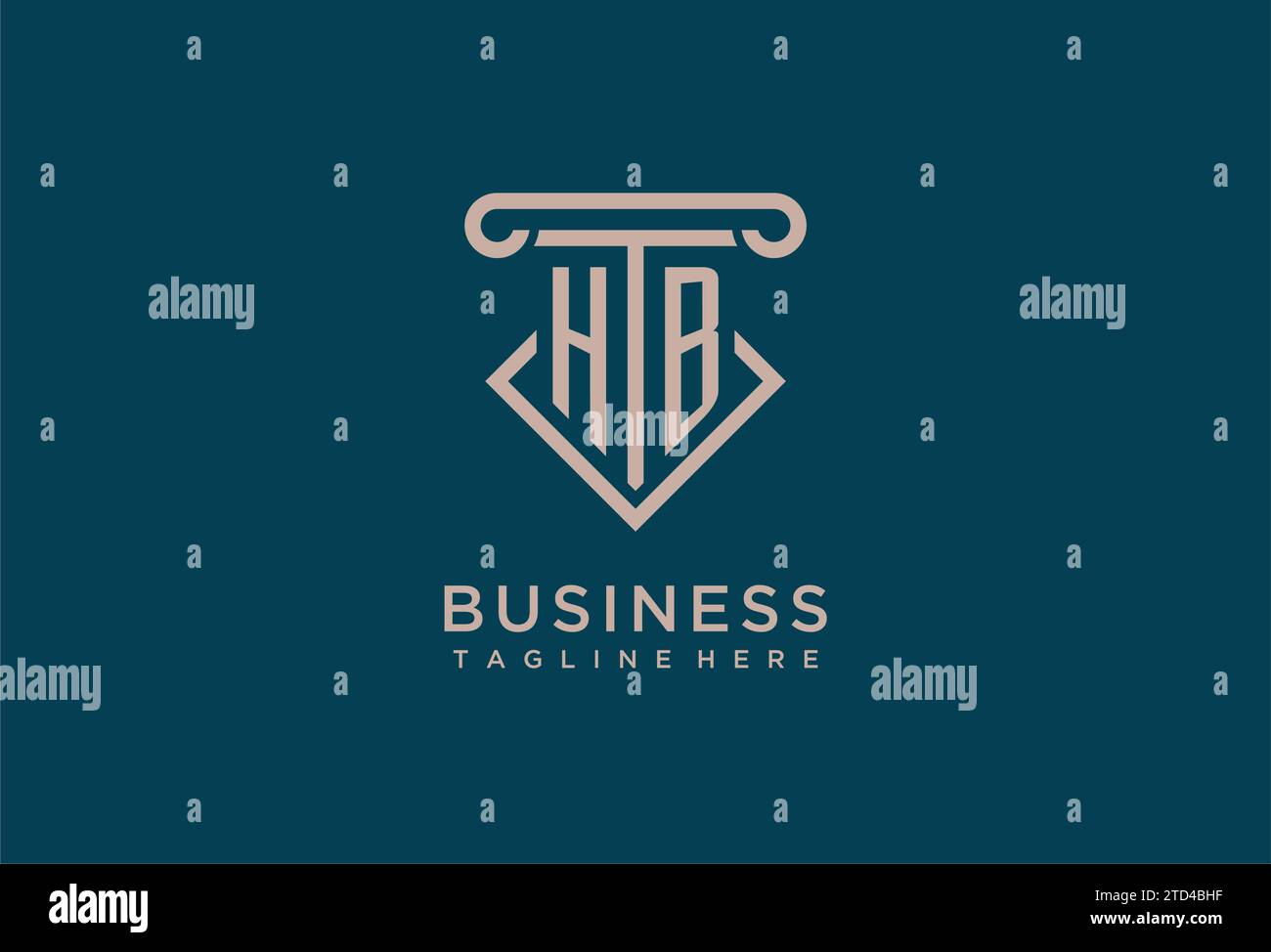 HB initial with pillar icon design, clean and modern attorney, legal firm logo design ideas Stock Vector
