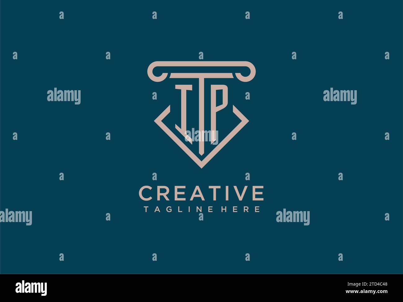 IP initial with pillar icon design, clean and modern attorney, legal ...