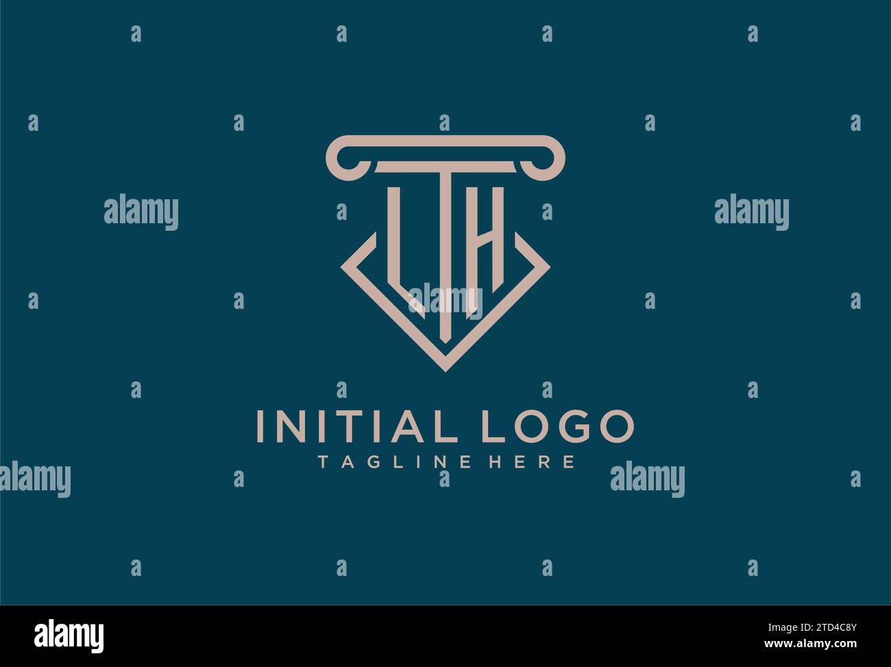 LH initial with pillar icon design, clean and modern attorney, legal ...