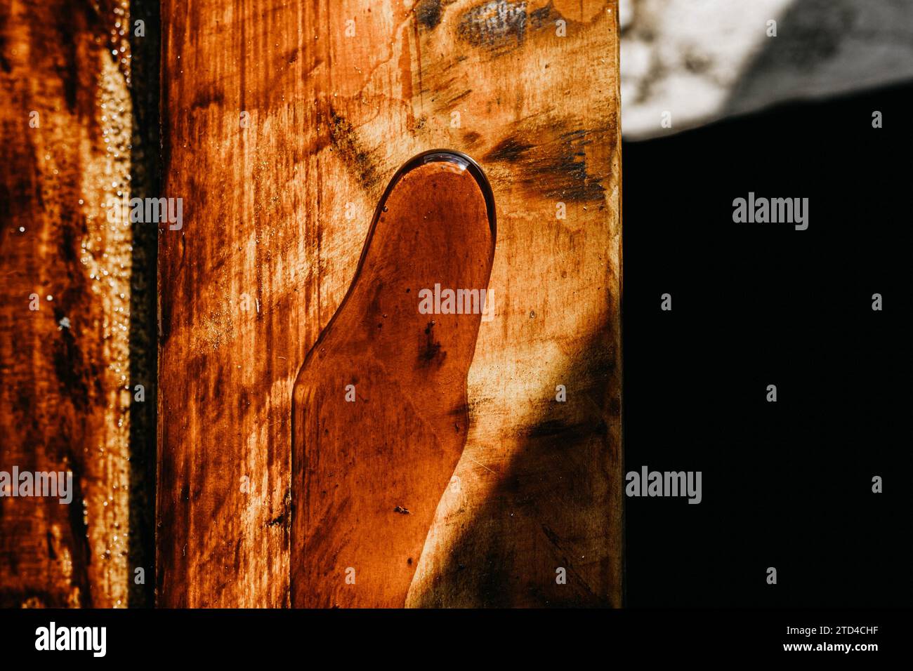 Processing solid wood with varnish and epoxy. furniture restoration