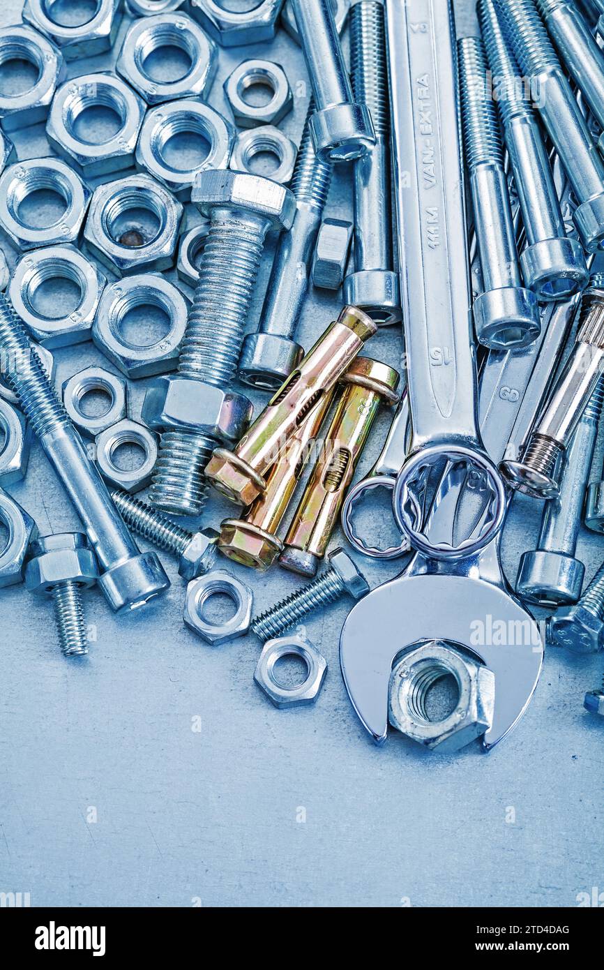 Anchor bolt Bolt construction Nuts Hook spanner and flat spanner on