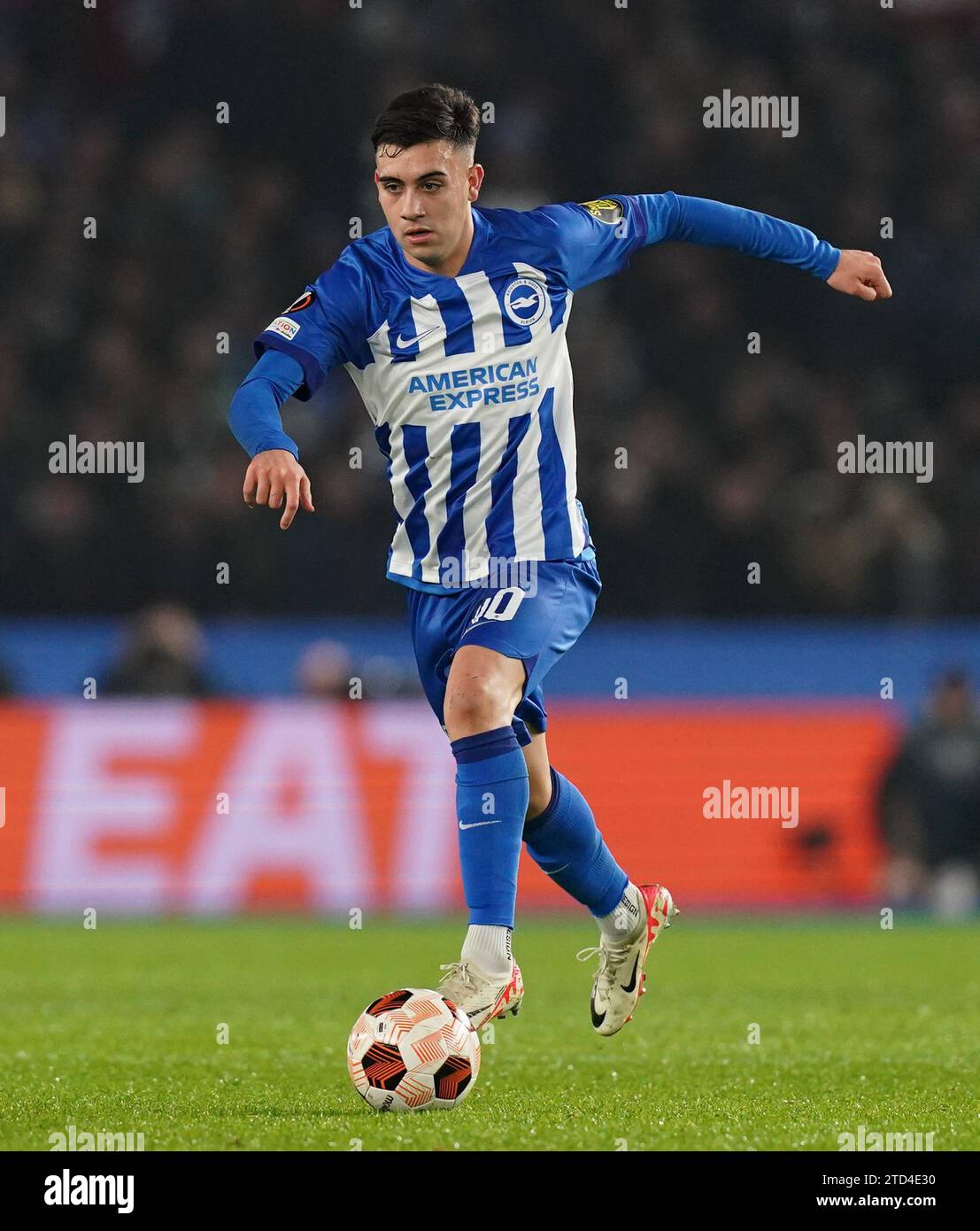 Brighton and Hove Albion's Facundo Buonanotte during the UEFA Europa League group B match at the American Express Stadium, Brighton. Picture date: Thursday December 14, 2023. Stock Photo