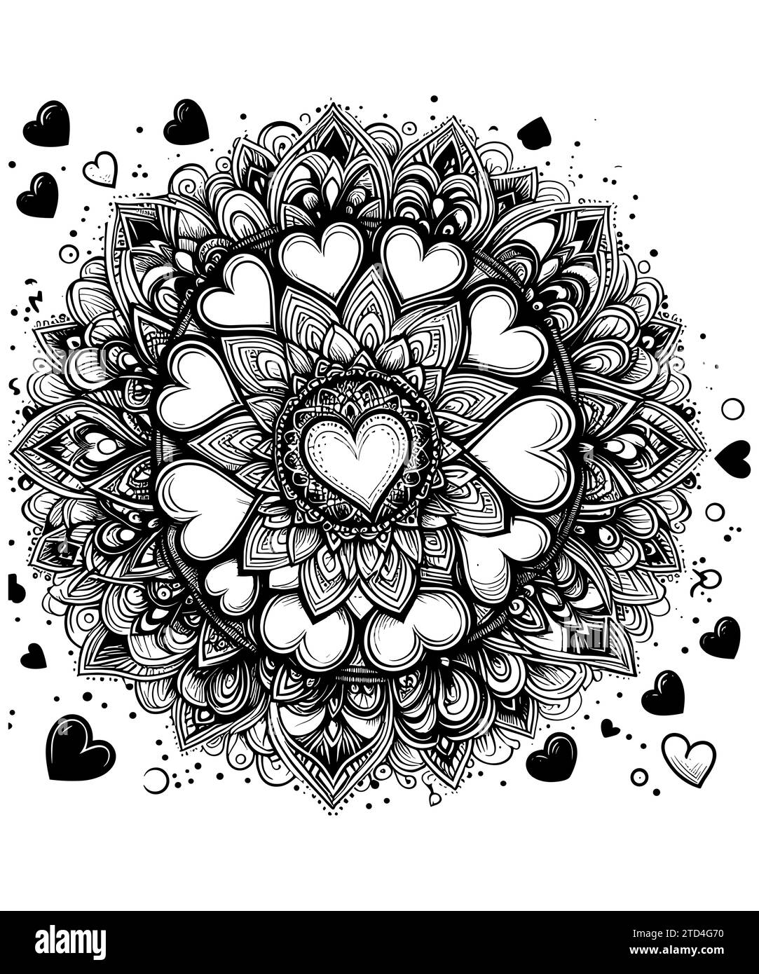 Love Coloring Pages For Valentine s Day Stock Vector Image Art Alamy