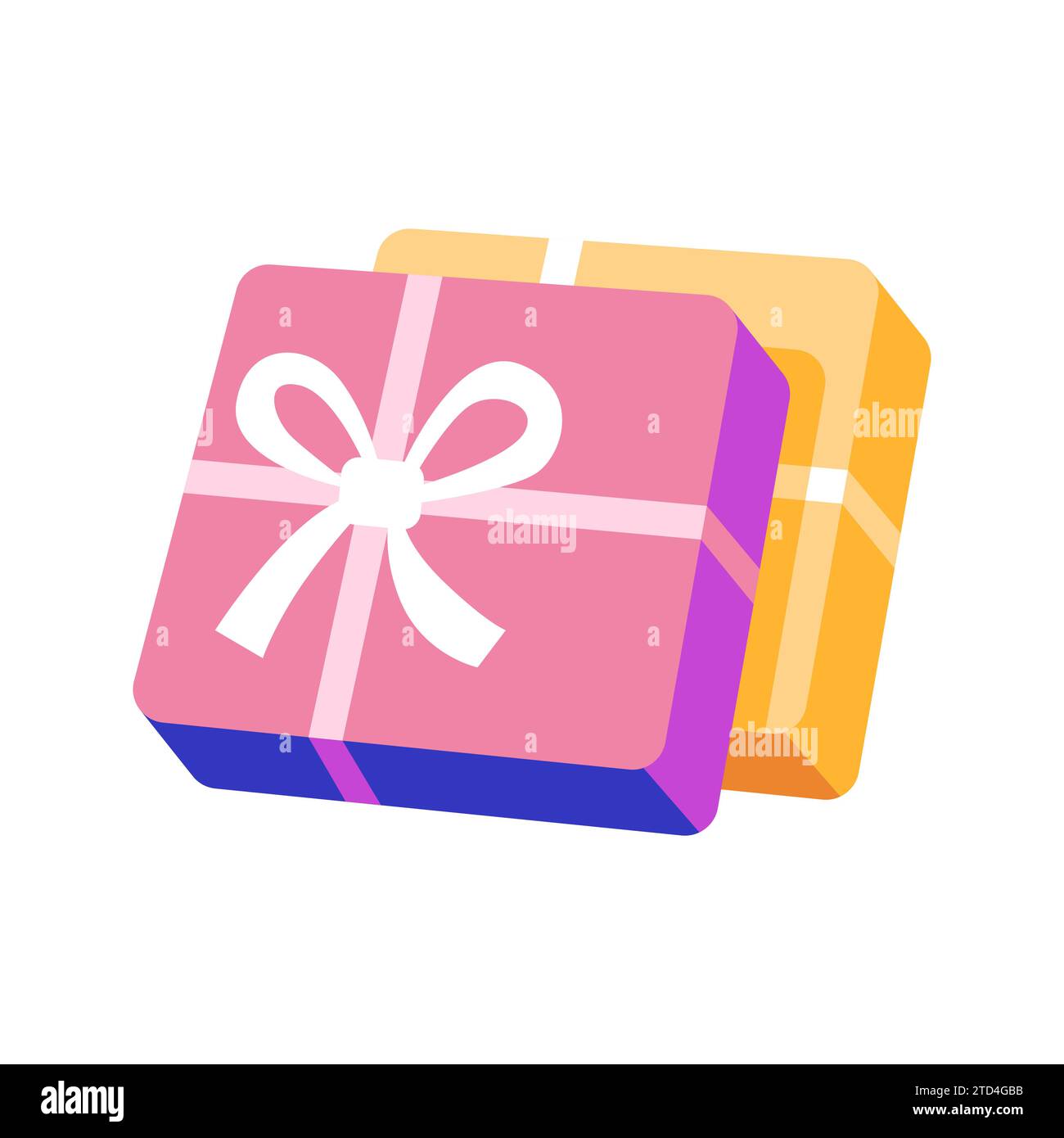 Creative gift boxes vector element illustration. Gifts with bow and ribbon vector flat illustration Stock Vector