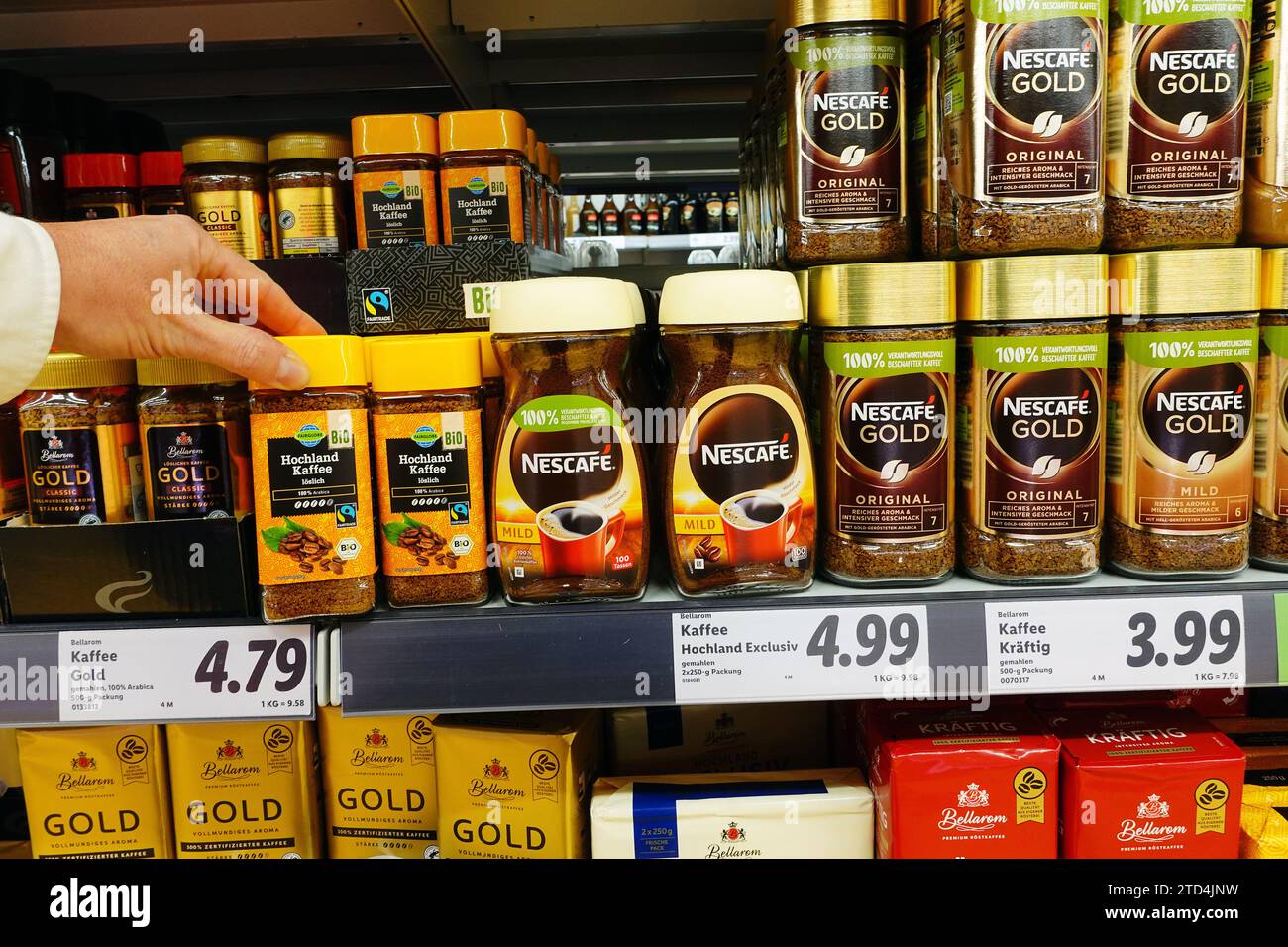 Instant coffee in a store Stock Photo