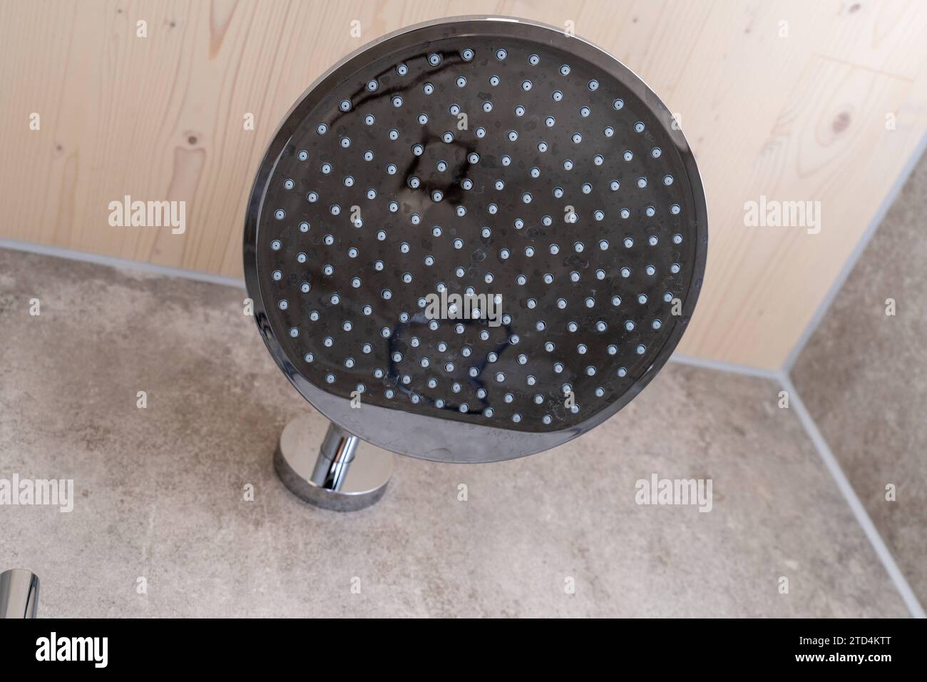 Bavaria, Germany November 26, 2023 Shower head of a shower in a