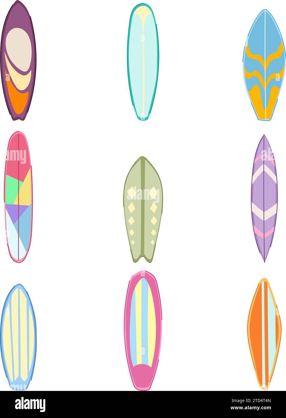surfboard set cartoon vector illustration Stock Vector Image & Art - Alamy