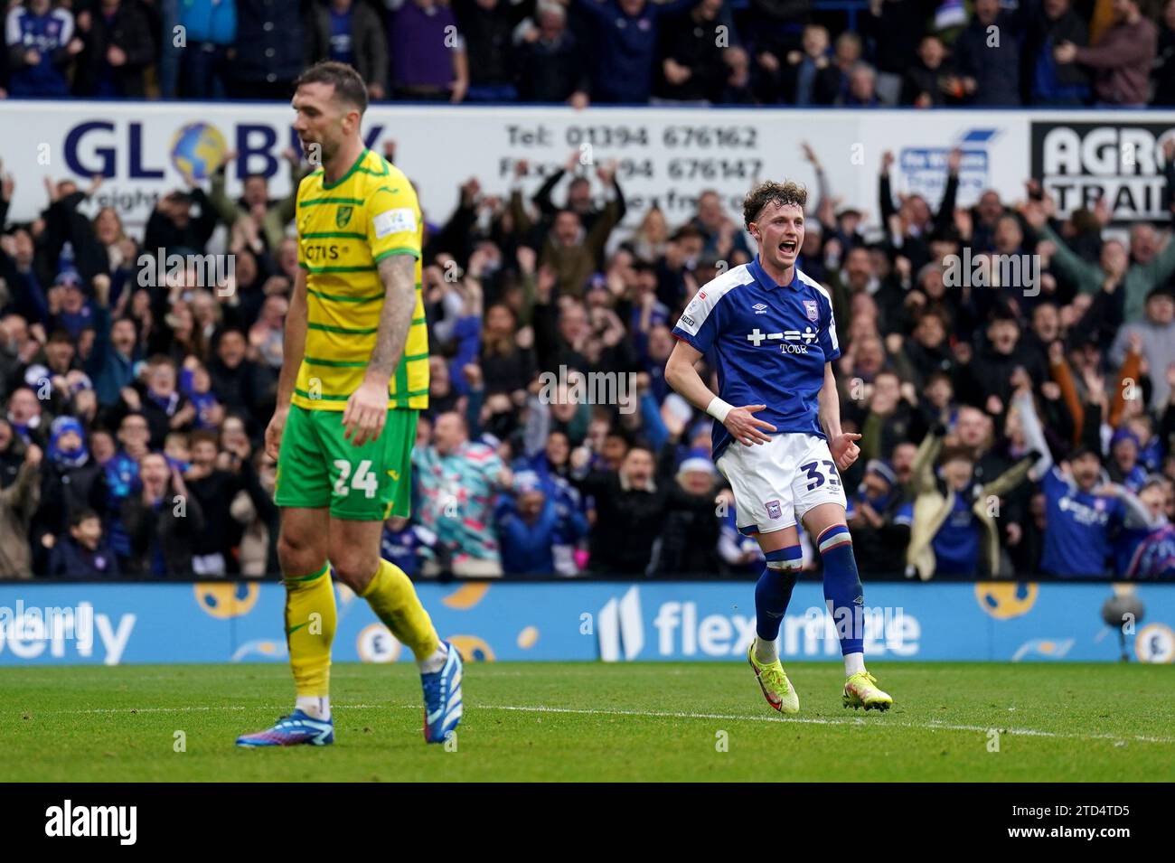 Ipswich Town's Nathan Broadhead celebrates scoring their side's first goal of the game during
