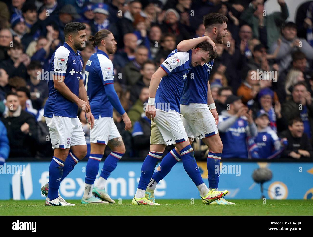 Ipswich Town's Nathan Broadhead (second right) celebrates scoring their side's first goal of the