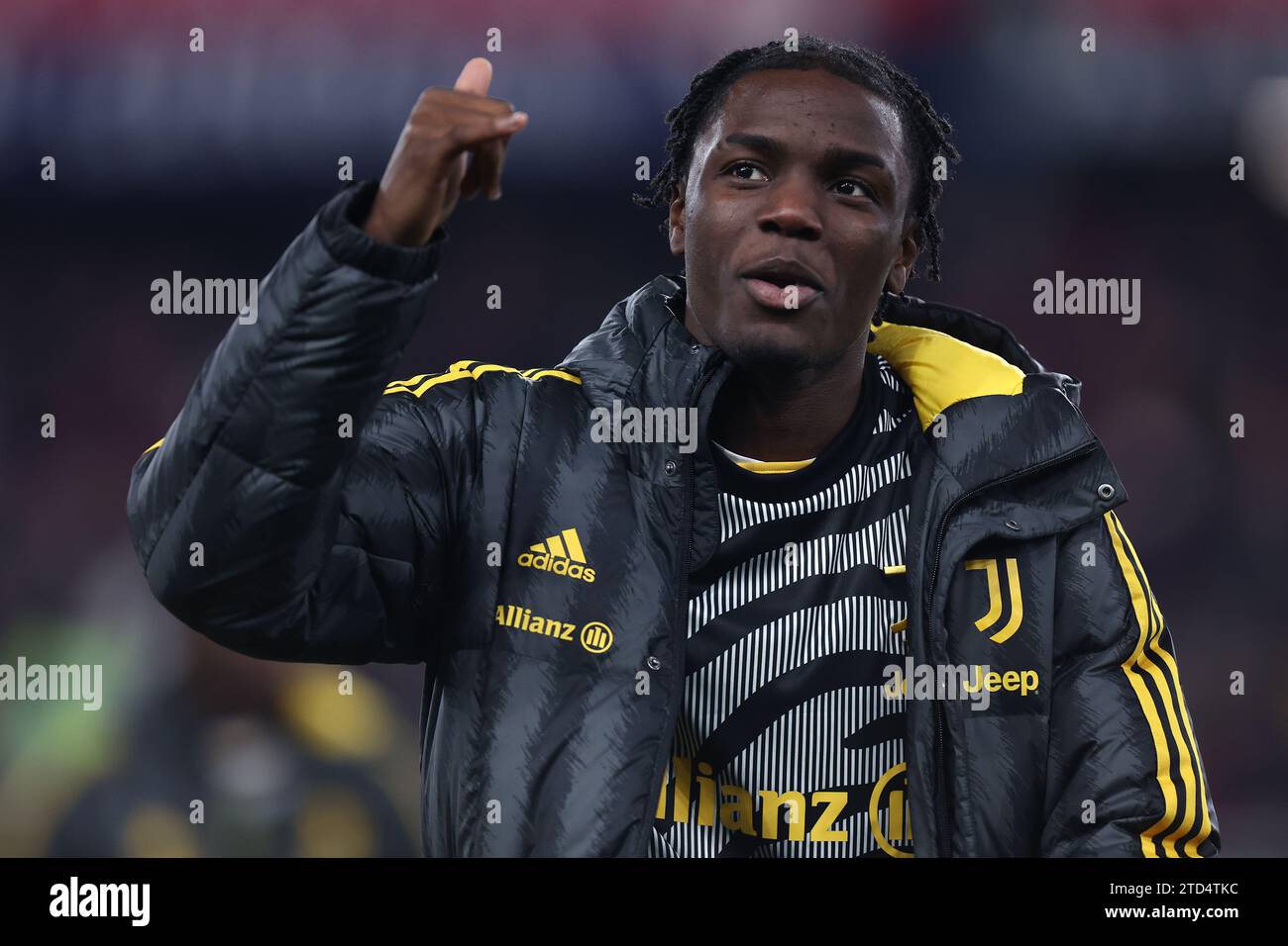 Genova, Italy. 15th Dec 2023. Joseph Nonge Boende of Juventus Fc during warm up before the Serie A football match beetween Genoa Fc and Juventus Fc at Stadio Luigi Ferraris on December 15 2023 in Genova, Italy . Credit: Marco Canoniero/Alamy Live News Stock Photo