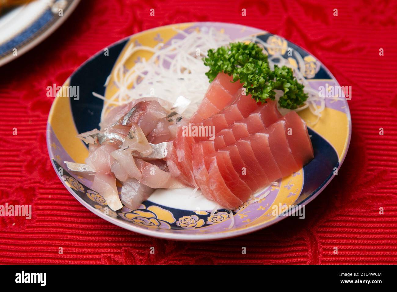 Japanese sashimi with red tuna and mackerel. Stock Photo