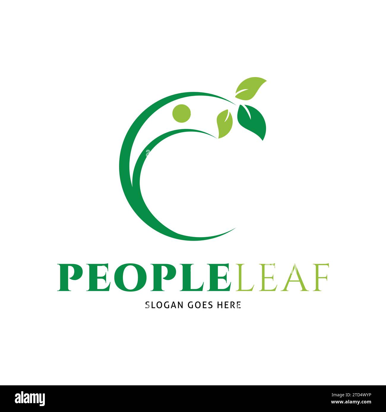 People Leaf Icon Vector Logo Template Illustration Design Stock Vector