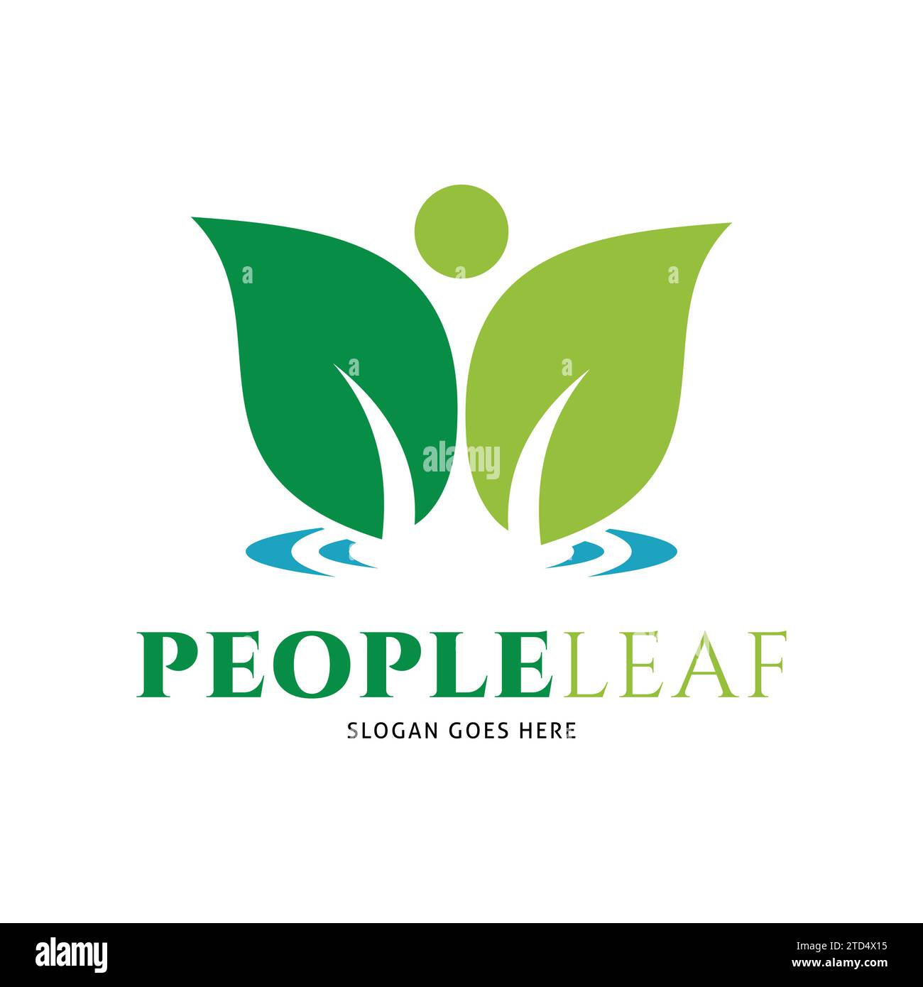 People Leaf Icon Vector Logo Template Illustration Design Stock Vector