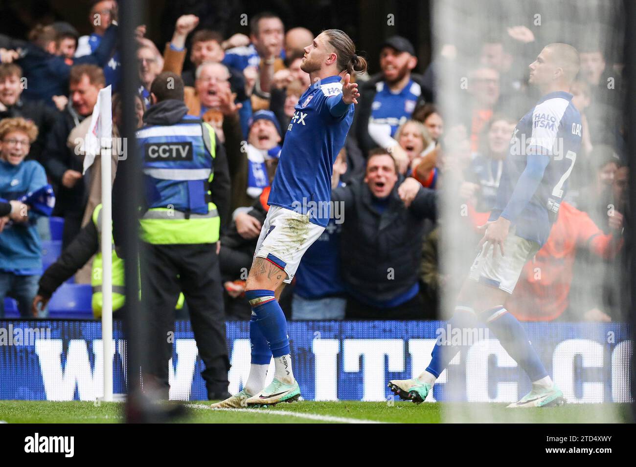 Ipswich Town forward Wes Burns (7) scores a GOAL 22 and celebrates