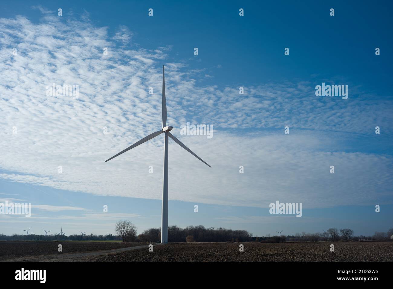 Wind turbines in a wind farm in Michigan's Thumb area, Tuscola County