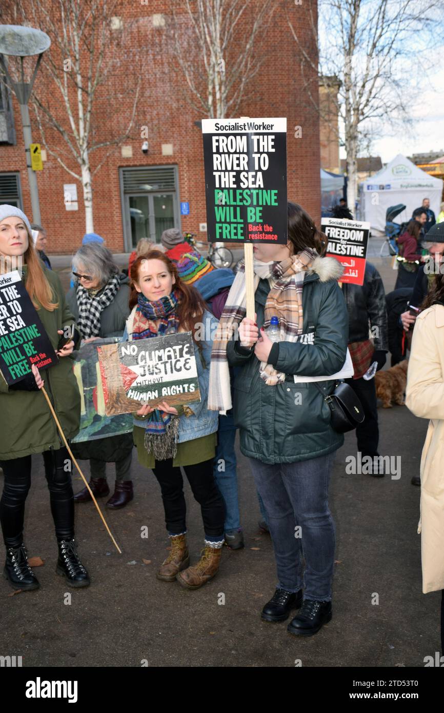 National Day of Action for Palestine. Protest in Norwich, UK at continuing bombardment by Israel of Gaza. 16 December 2023 Stock Photo