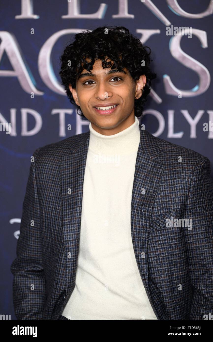 Aryan Simhadri London, UK. December 16th, 2023. Aryan Simhadri at the Percy Jackson