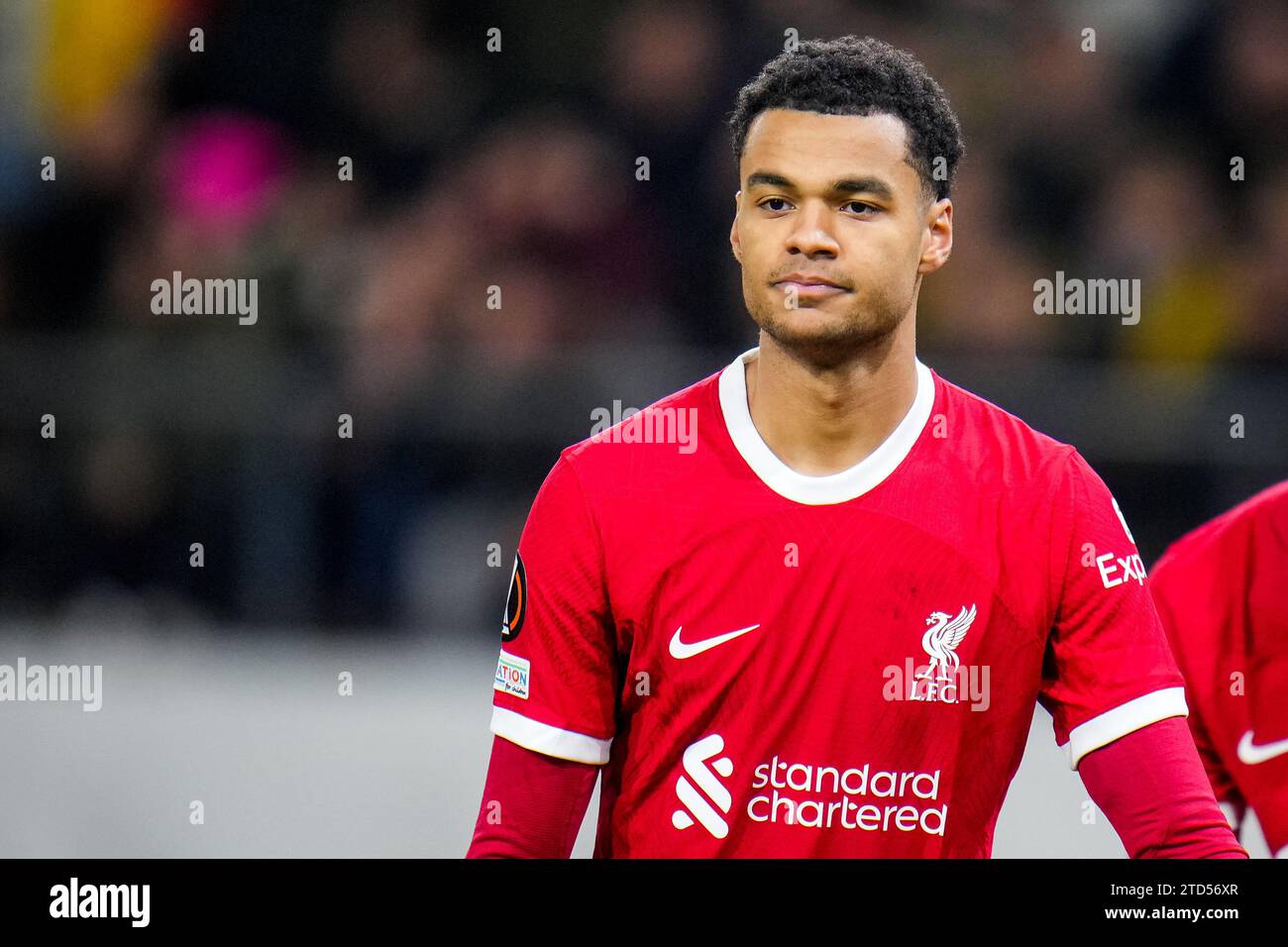 BRUSSELS, BELGIUM - DECEMBER 14: Cody Gakpo of Liverpool looks on during the UEFA Europa League Group E match between Royale Union Saint-Gilloise and Liverpool FC at the RSC Anderlecht Stadium on December 14, 2023 in Brussels, Belgium. (Photo by Rene Nijhuis/BSR Agency) Stock Photo